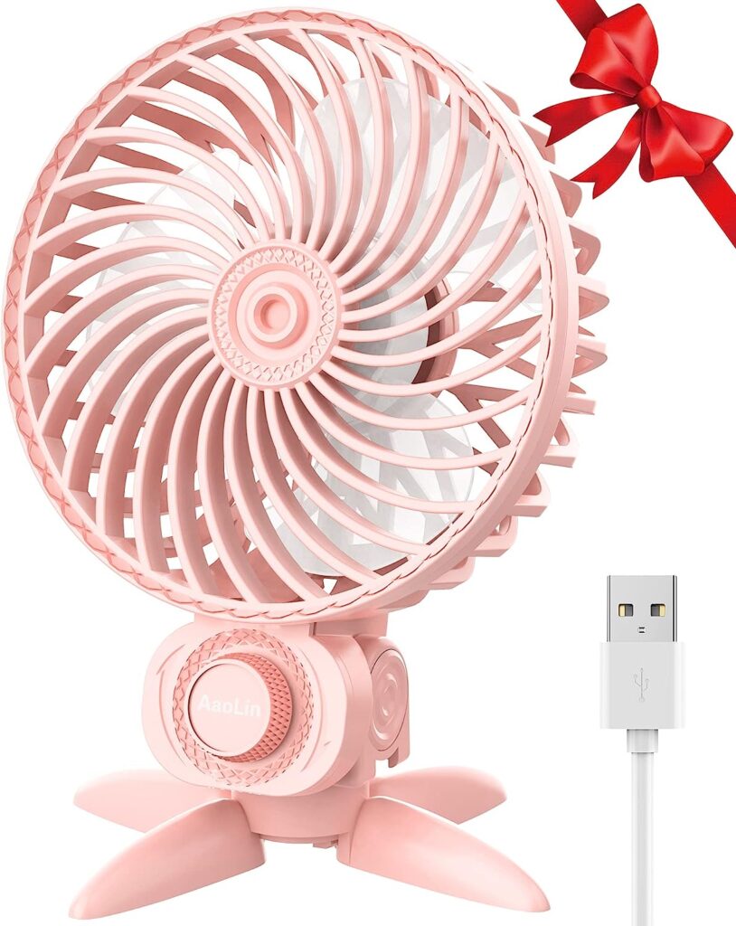 AaoLin USB Small Fan, Desk Fans with CVT Variable Speeds, Strong Cooling Airflow, Quiet Portable, Desktop Mini Personal Fan for Room, Home,Office, Bedroom-USB Powered