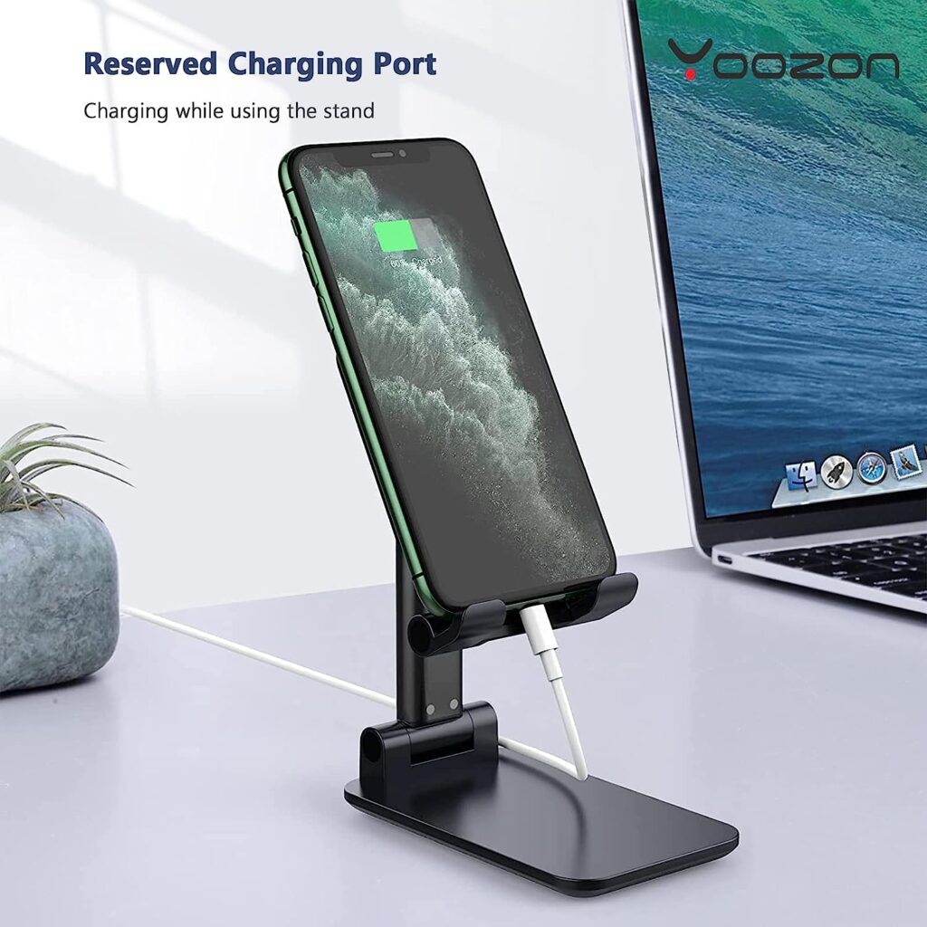 Adjustable Cell Phone Stand for Desk - Fully Foldable  Portable iPhone Stand, Office Mobile Phone Stand Holder,Cellphone Stand for iPhone 14 Plus 14 13 12 11 Pro Max Mini, Samsung, Smartphones(4-10)