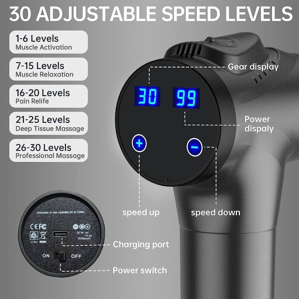 APHERMA Massage Gun, Muscle Massage Gun for Athletes Handheld Deep Tissue Massager Tool 30 Speed Levels 10 Heads, Mothers Day Gifts from Daughter/Son