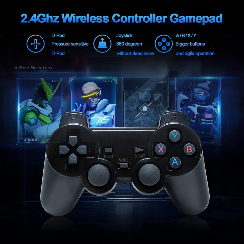 GD10 Retro Game Stick 64G Built in 20,000+ Games, Dual 2.4G Wireless Controllers, Video Game Consoles for 4K 60fps HD Output with 20+ Emulators