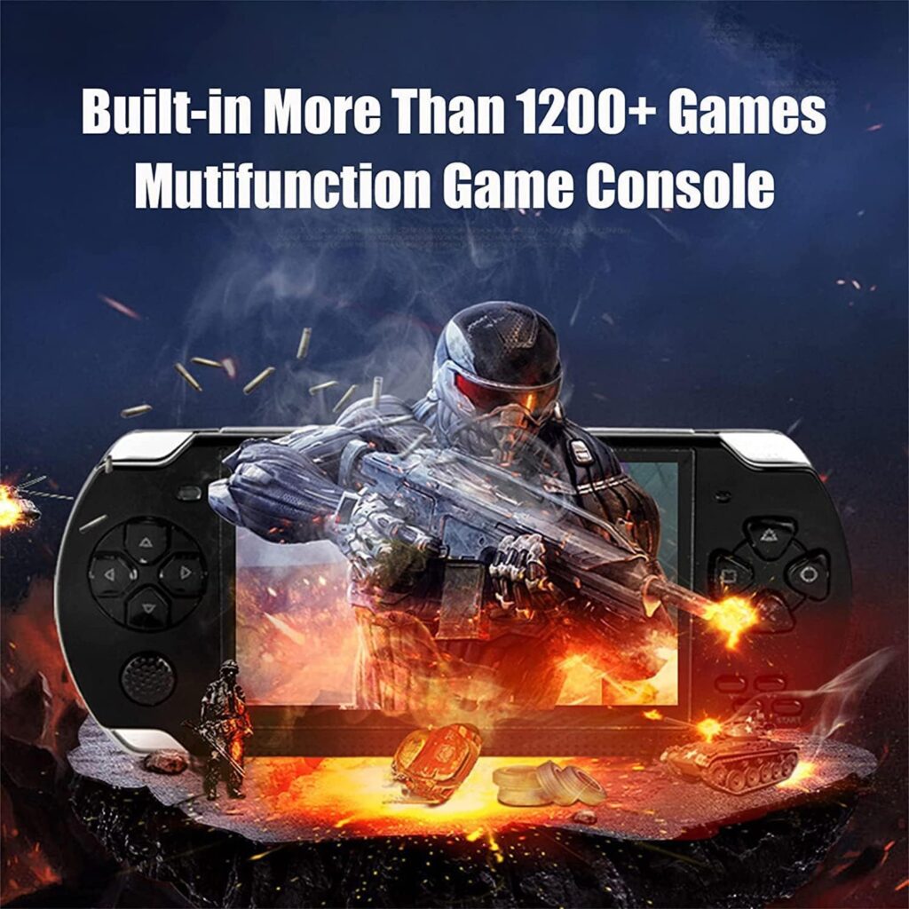Handheld Game Console, Built-in 1200 Games 4.3ââ HD Screen Retro Gaming System, Support TV Output, Portable Rechargeable Game Console with Dual Joystick, Best Gift for Kids and Adult