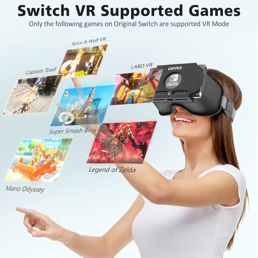 Switch VR Headset Compatible with Nintendo Switch  OLED, Upgraded with Adjustable HD Lenses, Virtual Reality Glasses for Original Nintendo Switch  Switch OLED Model, Switch VR Kit, Switch 3D Goggles