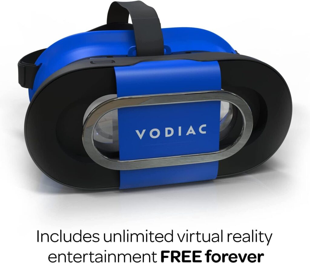 Vodiac VR - Virtual Reality Goggles, Carry Case, Free VR Videos  More via The Vodiac in-App Streaming Service. Powered by Your Smartphone iPhone Android Compatible