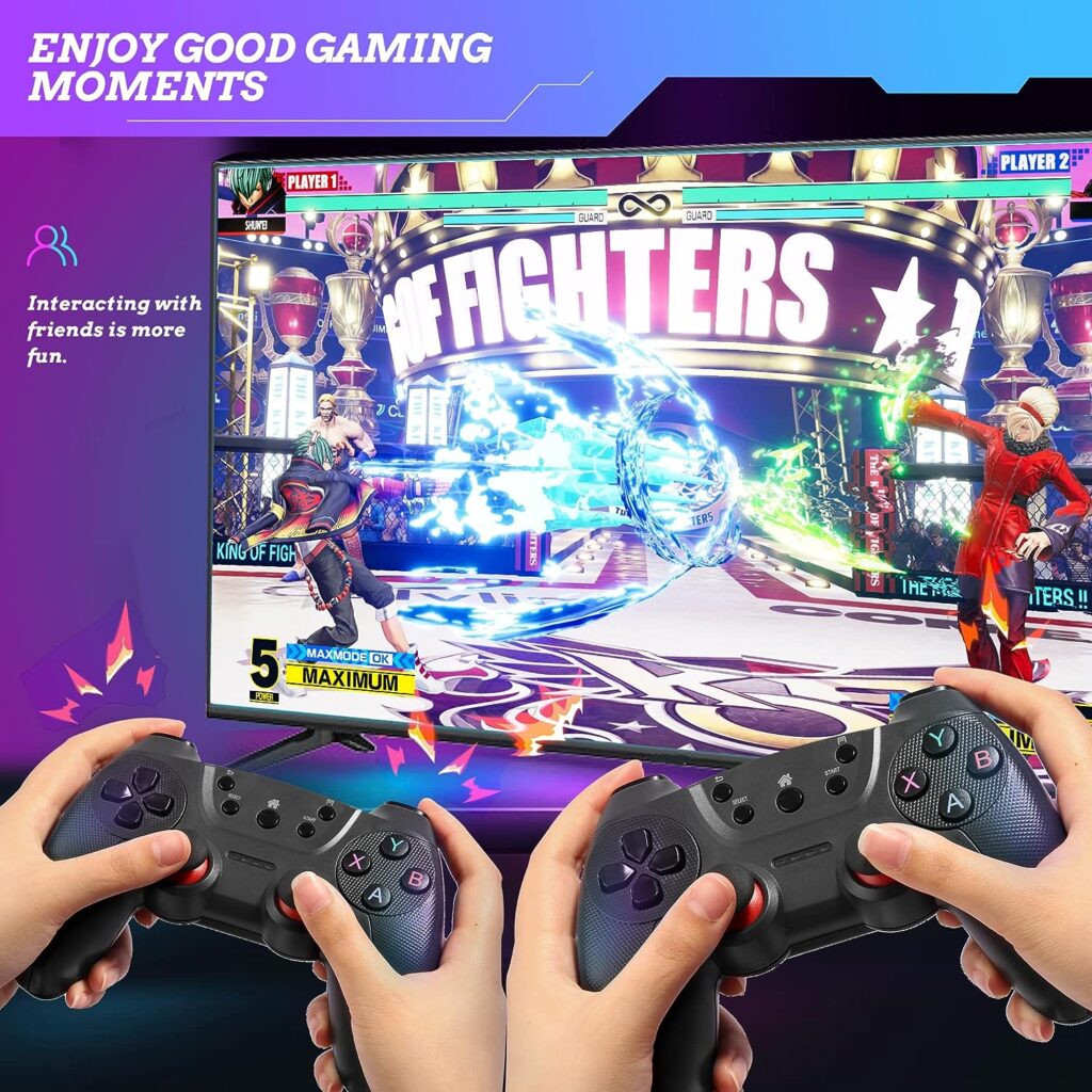 Wireless Retro Game Console, Equipped with 64G TF Card Plug and Play, Nostalgia Game Stick 4K 20000+ Games Built-in, 9 Classic Emulators, with Dual 2.4G Upgraded Wireless Controllers, Black