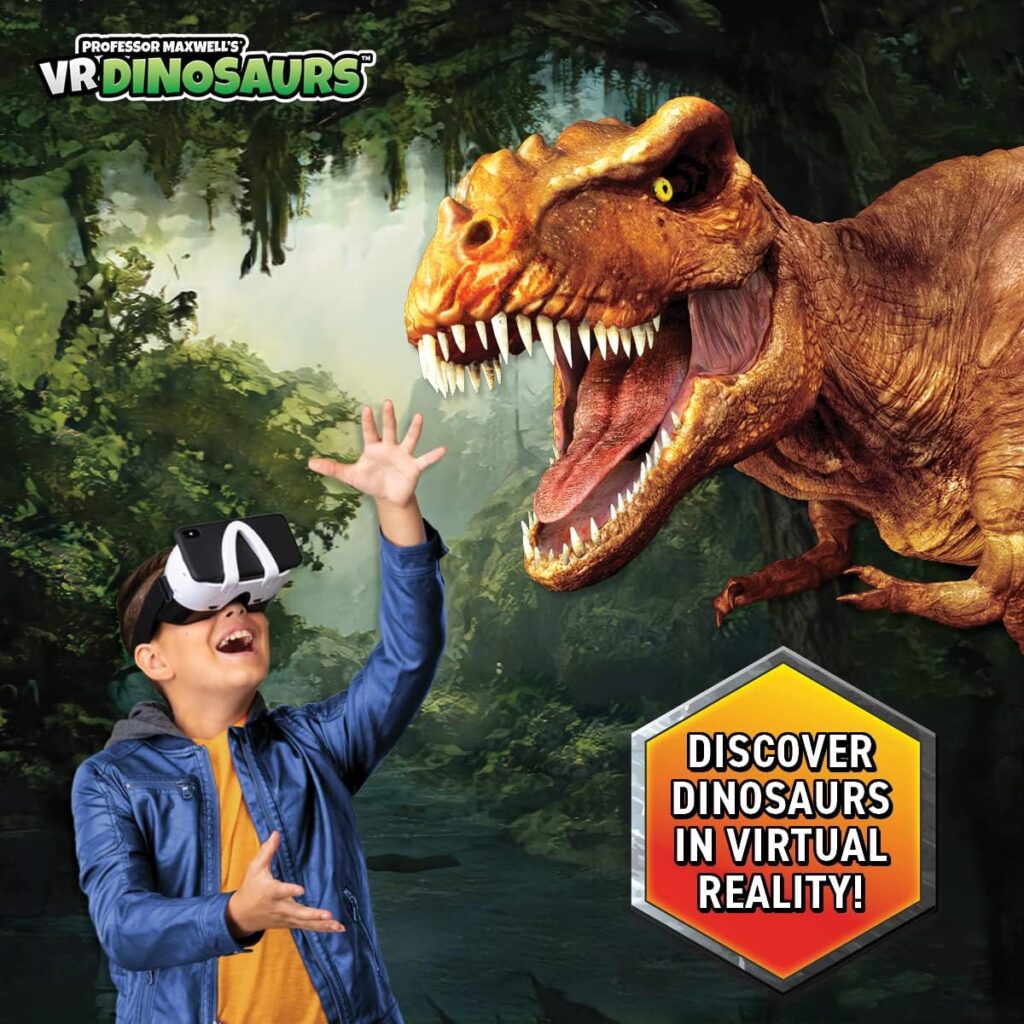 Professor Maxwells VR Dinosaurs - Virtual Reality Kids Science Kit, Book and Interactive STEM Learning Activity Set (Full Version - Includes Goggles)