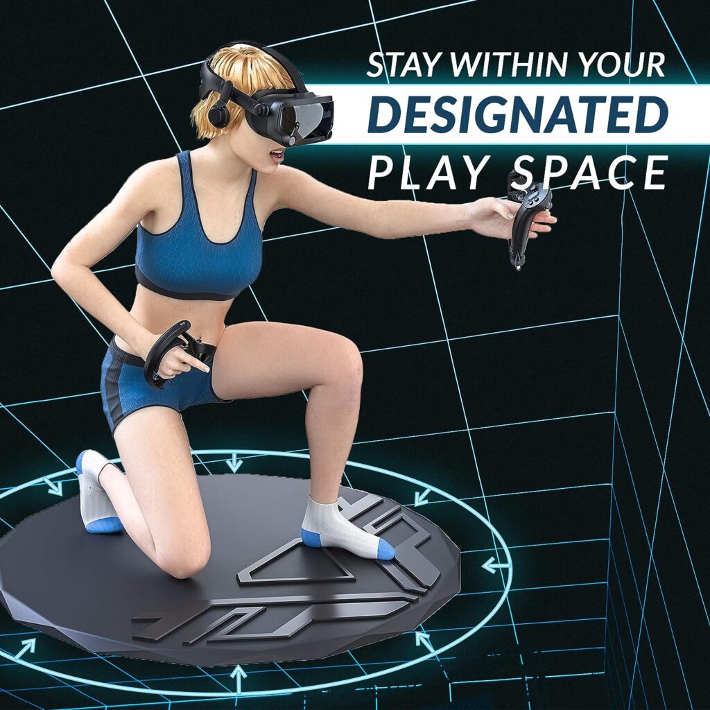 Skywin VR Mat Round - 35 Virtual Reality Matt Helps Determine Direction and Position of Your Feet During Game, Prevents Players from Hitting and Breaking Objects in Surroundings