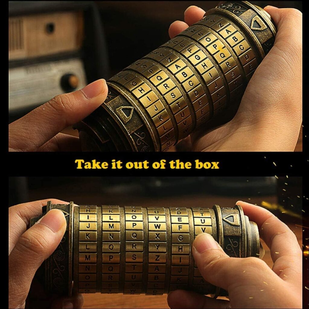 Cryptex Da Vinci Code Mini Cryptex Lock Puzzle Boxes with Hidden Compartments Anniversary Valentines Day Romantic Birthday Gifts for Her Gifts for Girlfriend Box for Men