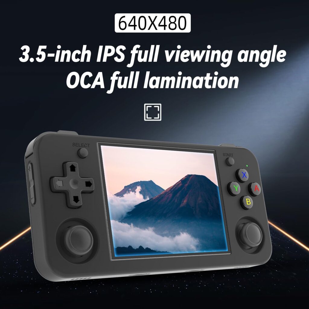 RG35XX H Retro Handheld Game Console , 3.5 Inch IPS Screen Linux System Built-in 64G TF Card 5528 Games Support HDMI TV Output 5G WiFi Bluetooth 4.2 (Transparent White)